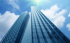 Modern commercial buildings